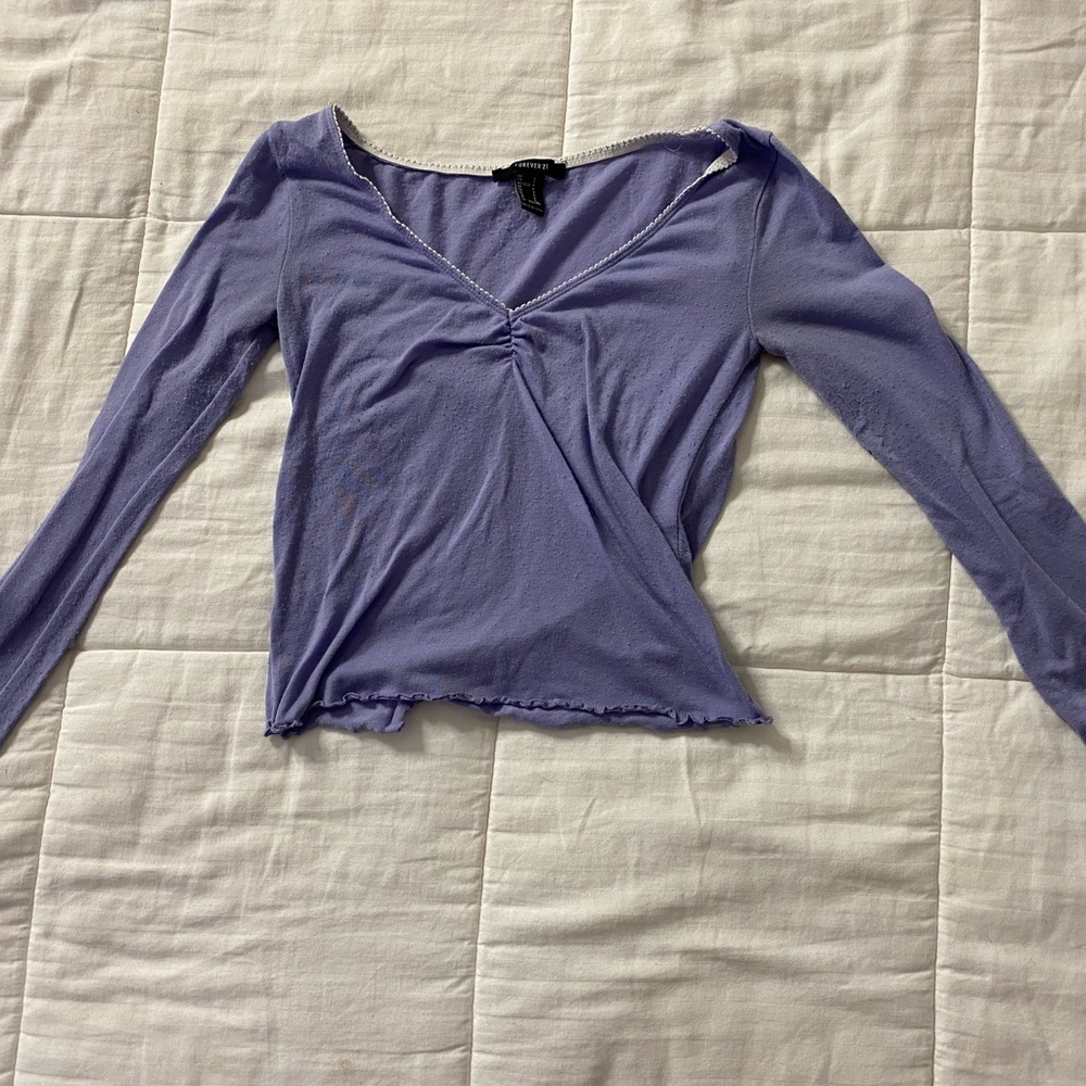 Forever 21 Purple long sleeve crop top